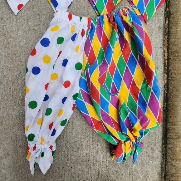 Vintage Handmade Child's Childrens Clown Jester Halloween Costume Cosplay Unisex - Picture 4 of 4